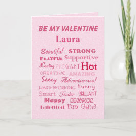Tarjeta Festiva Sean mis palabras de elogio de Valentine Laura
