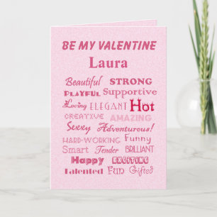 Tarjeta Festiva Sean mis palabras de elogio de Valentine Laura