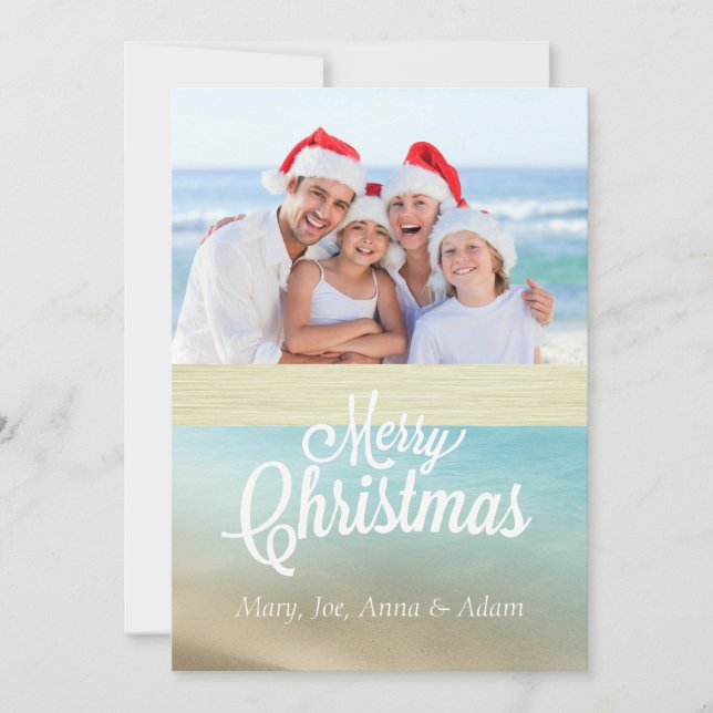 Tarjeta Festiva Seas 'n Greetings Christmas Photo Card (Anverso)