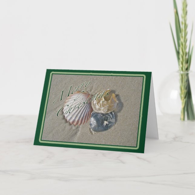 Tarjeta Festiva Seashells Merry Christmas Series (Anverso)