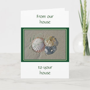 Tarjeta Festiva Seashells Merry Christmas Series