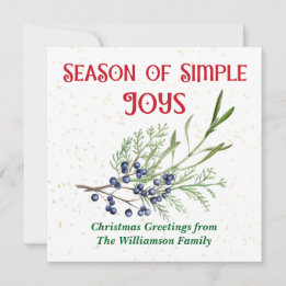 Tarjeta Festiva Season of Simple Joys Blue Juniper Christmas
