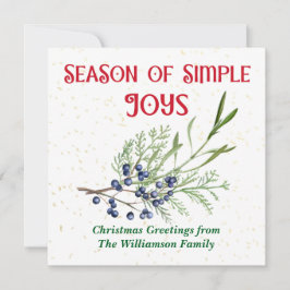 Tarjeta Festiva Season of Simple Joys Blue Juniper Christmas