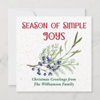 Tarjeta Festiva Season of Simple Joys Blue Juniper Christmas