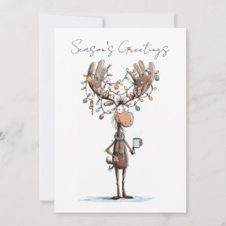 Tarjeta Festiva Season's greeting with Moose