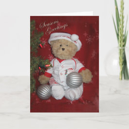 Tarjeta Festiva Seasons Greetings Bear