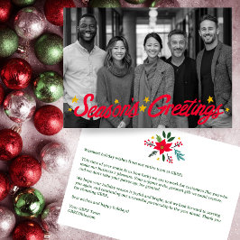 Tarjeta Festiva SEASONS GREETINGS Business CUSTOM PHOTO 