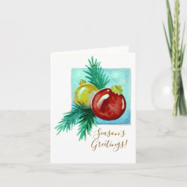 Tarjeta Festiva Season's Greetings Card With Baubles