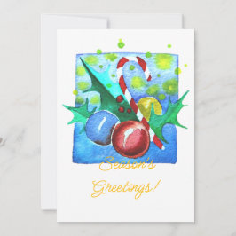 Tarjeta Festiva Season's Greetings Card With Baubles