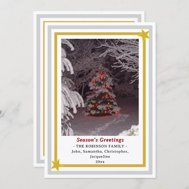 Tarjeta Festiva Season's Greetings Christmas Tree INSERT PHOTO  (Anverso / Reverso)