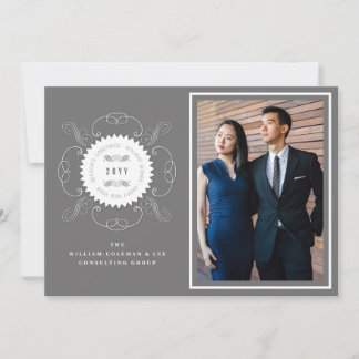 Tarjeta Festiva Season's Greetings Classic Seal Photo Business