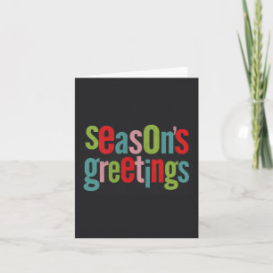 Tarjeta Festiva Seasons Greetings Colorful Chalkboard