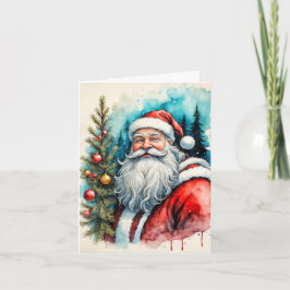 Tarjeta Festiva Seasons Greetings From Santa Claus