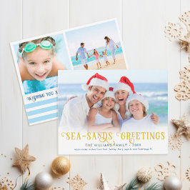 Tarjeta Festiva Seasons Greetings Funny Beach