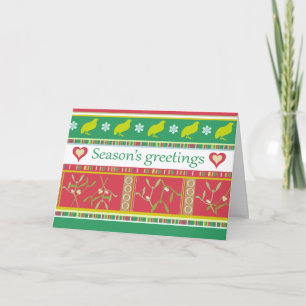 Tarjeta Festiva Season's Greetings graphic christmas greeting card