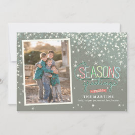 Tarjeta Festiva Seasons Greetings Holiday Photo Card