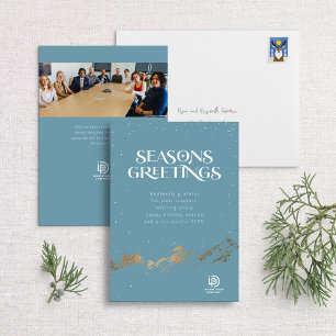 Tarjeta Festiva Seasons Greetings Mountain Business Holiday Card