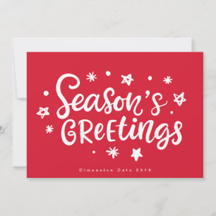 Tarjeta Festiva Seasons Greetings Red Corporate Holiday Card