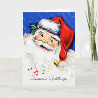 Tarjeta Festiva Seasons Greetings Santa