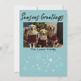 Tarjeta Festiva Seasons Greetings Snowflake Photo Card