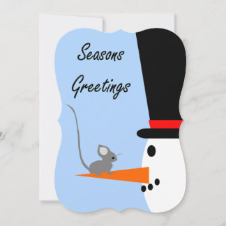 Tarjeta Festiva Seasons Greetings Snowman