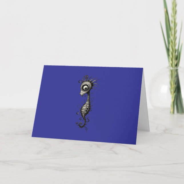 Tarjeta Festiva Seepferd seahorse (Anverso)