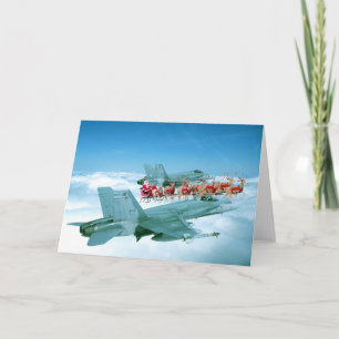 Tarjeta Festiva Seguimiento de Papá Noel por la fuerza aérea