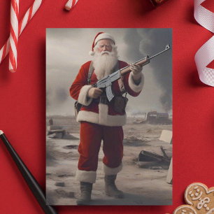 Tarjeta Festiva Segunda enmienda contra los Navidades de Woke Sant