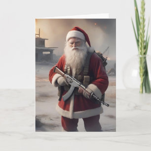 Tarjeta Festiva Segunda Enmienda Santa Funny Navidades