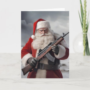 Tarjeta Festiva Segunda Enmienda Santa Funny Navidades