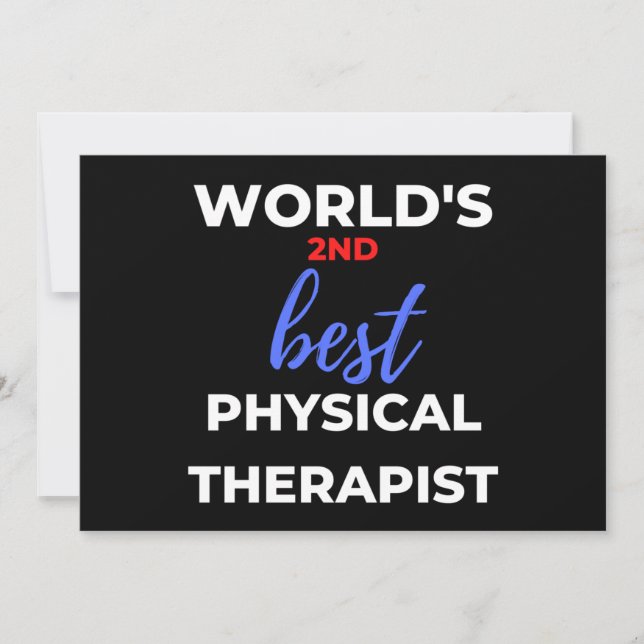 Tarjeta Festiva Segundo mejor terapeuta físico del mundo (Anverso)