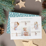 Tarjeta Festiva Seis simples | COLLAGE DE FOTOS MINIMALISTA<br><div class="desc">Comparte saludos de vacaciones con estas simples y elegantes tarjetas de fotos navideñas que incluyen seis fotos favoritas en un diseño de collage (3 verticales/retratos y 3 horizontales/paisajes). El saludo de tu personalizado de vacaciones aparece en la parte superior (mostrado con "los mejores deseos de vacaciones"). Personalice estas tarjetas de...</div>
