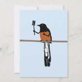 Tarjeta Festiva Selfie hawaiano de aves shama