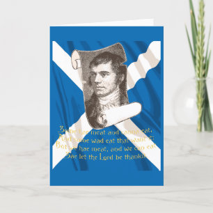 Tarjeta Festiva Selkirk Grace Quema Citas Nocturnas Y Saltire