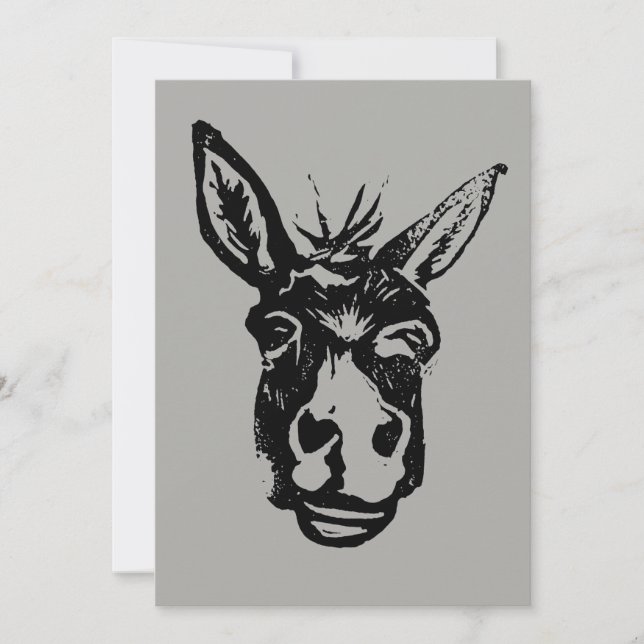 Tarjeta Festiva Sello de la cara del burro (Anverso)