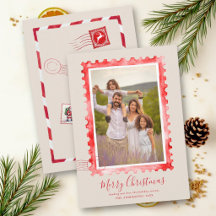 Sello Vintage Navideño Rojo Neutral Familia Navida