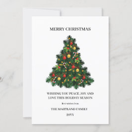 Tarjeta Festiva Selva acuarela Merry Christmas Holiday Card
