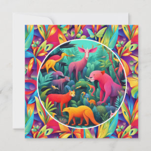 Tarjeta Festiva Selva animal