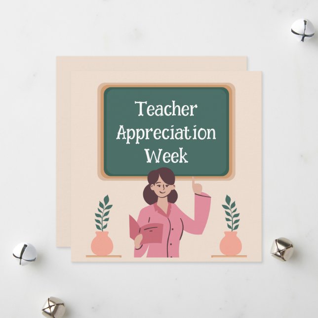 Tarjeta Festiva Semana de Apreciación del Profesor (Anverso/Reverso In Situ)