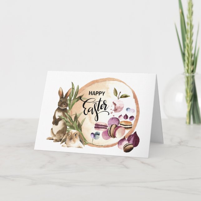 Tarjeta Festiva Semana Santa | Abundantes de macarons con fruta de (Anverso)