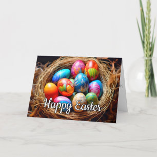 Tarjeta Festiva Semana Santa   Cesta Llena De Huevos