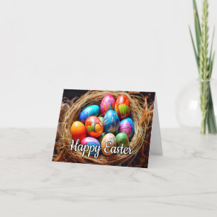 Tarjeta Festiva Semana Santa   Cesta Llena De Huevos