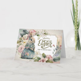 Tarjeta Festiva Semana Santa. Conejito de moda