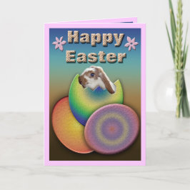 Tarjeta Festiva Semana Santa - Conejo en Huevo.