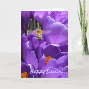 Tarjeta Festiva Semana Santa! "Crocuses and Honey Bee"
