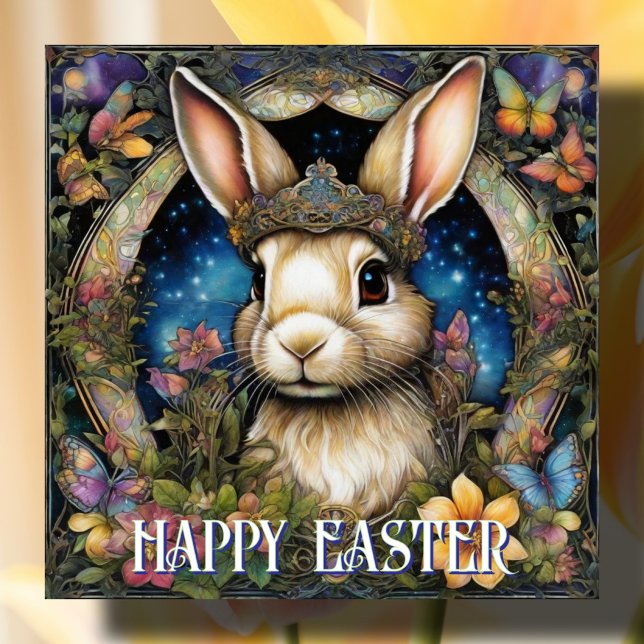 Tarjeta Festiva Semana Santa de los Bunny Art Nouveau (Subido por el creador)