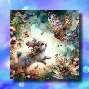 Tarjeta Festiva Semana Santa De Vidrio Albornoz Y Mariposa