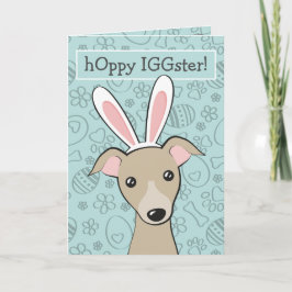 Tarjeta Festiva Semana Santa Italiana Greyhound Fawn Perro Cute Añ