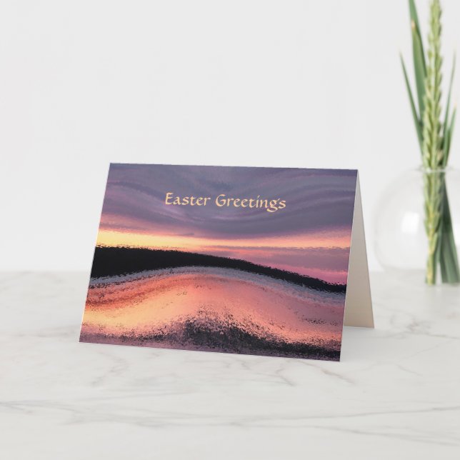 Tarjeta Festiva Semana Santa Resumen de la Ola del Océano Sunset (Anverso)