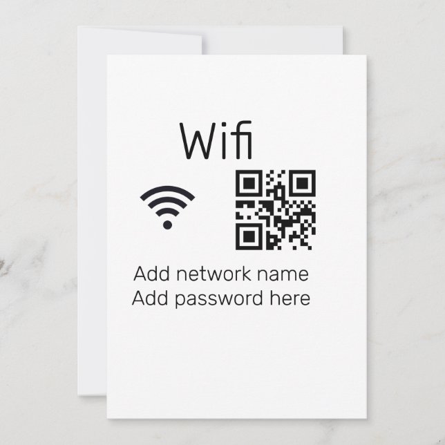 Tarjeta Festiva Señal de contraseña de Wifi, agregue el código Q R (Anverso)